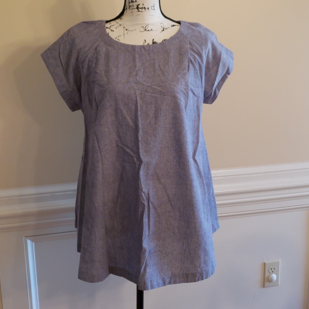 Free People It Denim Flowy Top